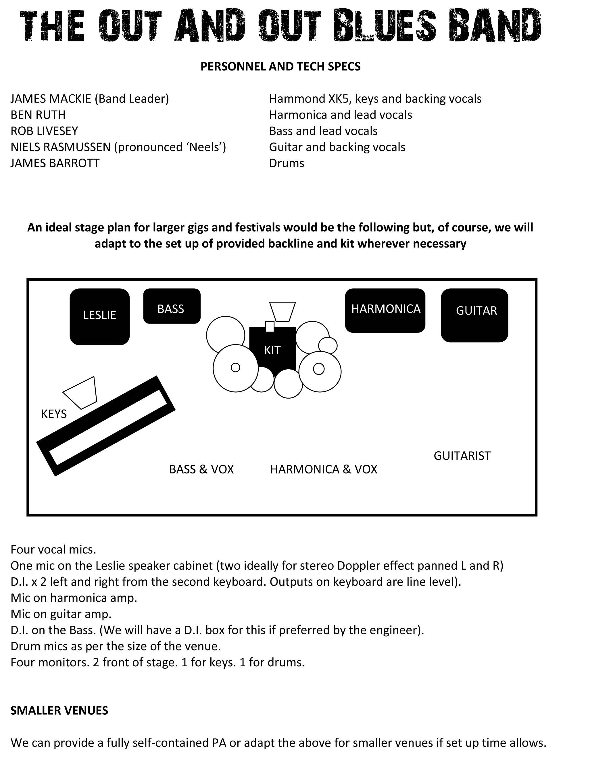 Out and Out Blues Band Specs Web